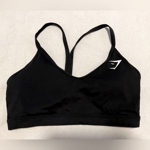 GYMSHARK V Neck Fitness Sports Bra Black Size Small